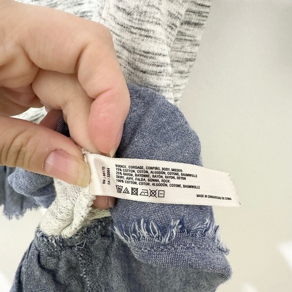 Anthropologie Saturday Sunday Elora Denim Ruffle Pullover Top tunic size small - Picture 4 of 5